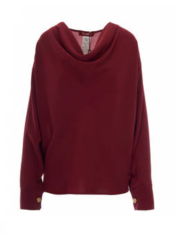 Max Mara Studio - Red Cowl Neck Top