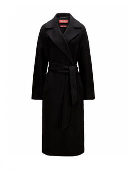Max Mara Studio - Black Notched Lapel Trench Coat