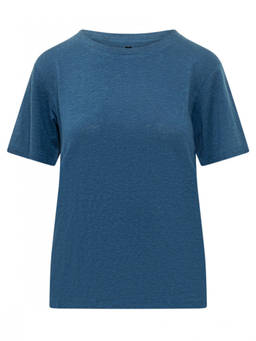 Weekend Max Mara - Blue Solid Crew Neck T-Shirt (2XL)