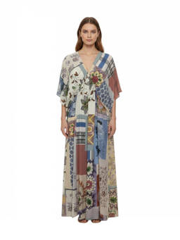 Weekend Max Mara - Multicolour Printed V Neck Maxi Dress