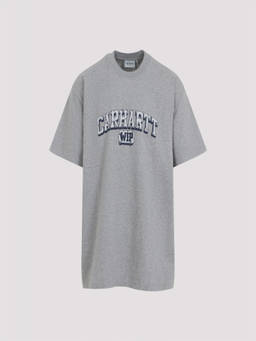 Carhartt - Grey Round Neck Logo Print T-Shirt