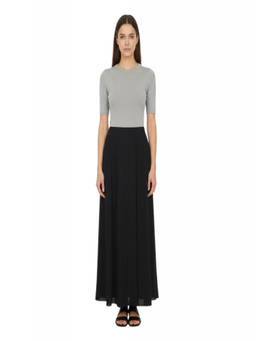 Alberta Ferretti - Black Solid Midi Skirt