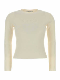 Max Mara - Off White Logo Crew Neck Sweater