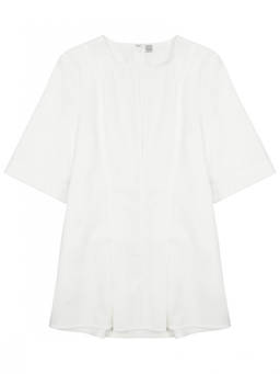 Toteme - White Pleated V Neck Top