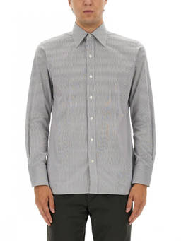 Tom Ford - Grey Slim Stripes Shirt (M)