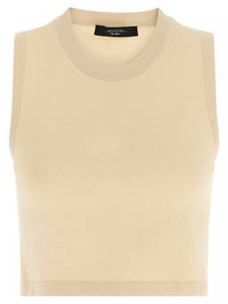 Weekend Max Mara - Beige Solid Crew Neck Top
