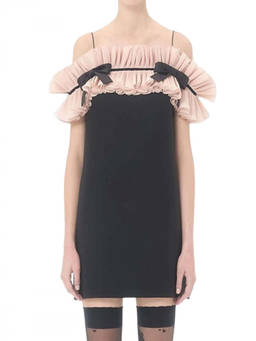 Valentino - Black Crepe Sleeveless Mini Dress (S)