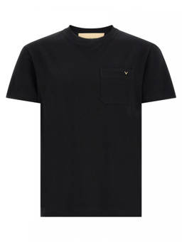 Valentino - Black Solid Crew Neck T-Shirt