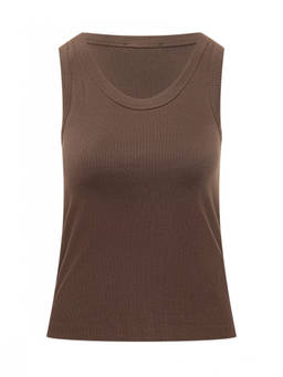 Weekend Max Mara - Brown Solid Round Neck Top (XL)