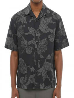 Neil Barrett - Dark Grey Boxy Floral Shirt