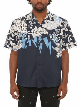 Neil Barrett - Dark Navy Loose Printed Shirt