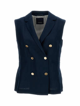Max Mara - Dark Blue Notched Lapel Blazer (M)