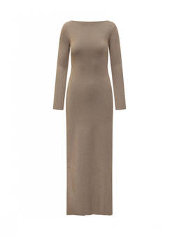 Max Mara The Cube - Beige Boat Neck Maxi Dress