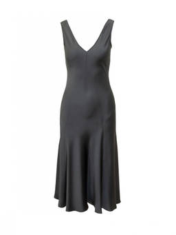 Max Mara Studio - Black Solid V Neck Maxi Dress (XXXS)