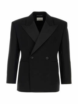 Saint Laurent - Black Peaked Lapel Blazer (40)