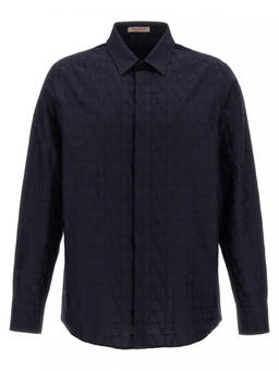 Valentino - Navy Blue Toile Iconographe Shirt