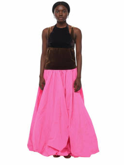 Valentino - Pink Colour Block Halter Neck Maxi Dress (S)