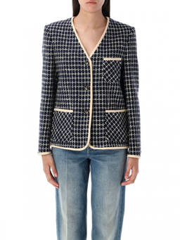 Valentino - Navy Blue Boucl Blazer (XS)