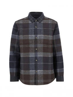 Barbour - Brown Grey Check Fleece Overshirt (L)