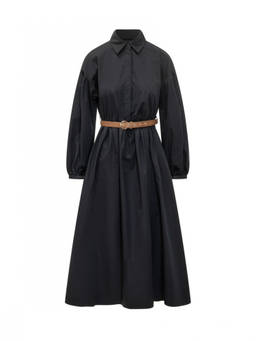 Max Mara Studio - Black Shirt Collar Maxi Dress (M)