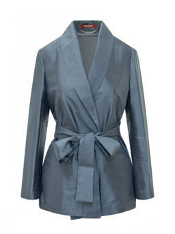 Max Mara Studio - Blue Waist Tie Coat (2XL)