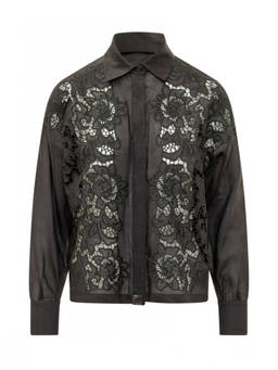 Max Mara Studio - Black Regular Embroidered Shirt