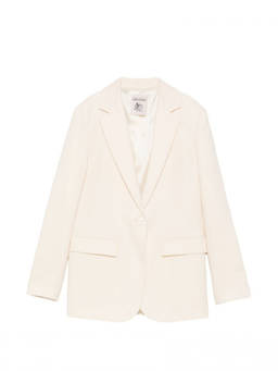Semicouture - Cream Solid Notched Lapel Blazer