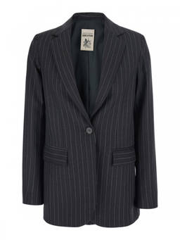 Semicouture - Grey Stripes Notched Lapel Blazer