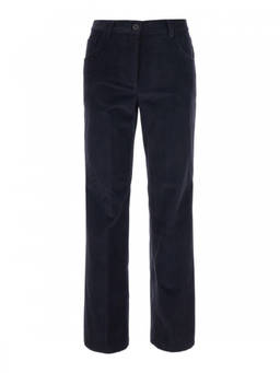 Semicouture - Navy Blue Regular Flat Front Pant