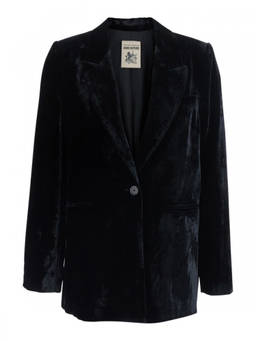 Semicouture - Black Solid Notched Lapel Blazer