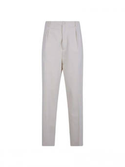 Semicouture - White Tapered Pleated Pant