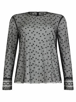 Alberta Ferretti - Black Polka Dot Round Neck Top