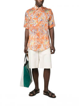 Etro - Orange Regular Paisley Shirt (XS)