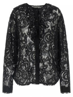 Nude - Black Lace Round Neck Top