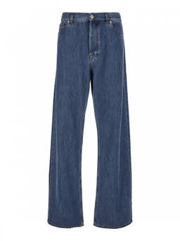 Valentino - Blue Baggy Fit Wide Jeans (33)