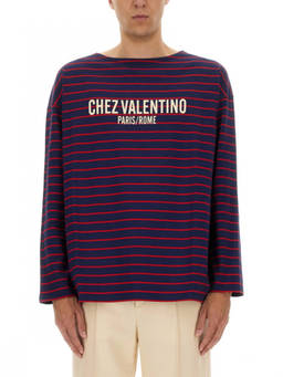 Valentino - Blue Boat Neck T-Shirt (S)