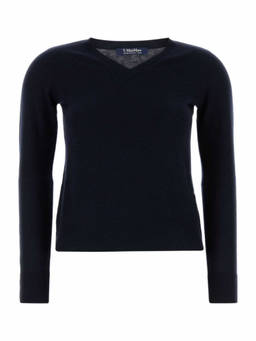 S Max Mara - Blue V-Neck Pullover (XS)