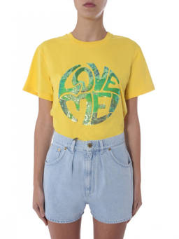 Alberta Ferretti - Yellow Graphic Crew Neck T-Shirt (XS)