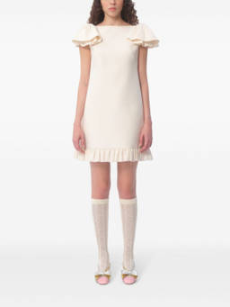Valentino - Ivory Crepe Couture Mini Dress (S)