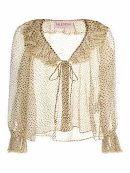 Valentino - Beige Printed Georgette Top (M)