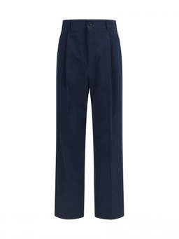 Valentino - Blue Straight Pleated Pant