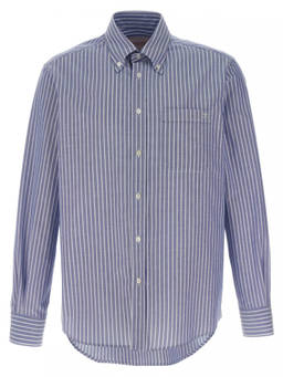 Valentino - Light Blue Striped Vlogo Shirt (L)