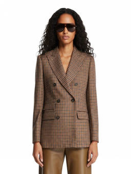 Max Mara - Brown Checks Peaked Lapel Blazer