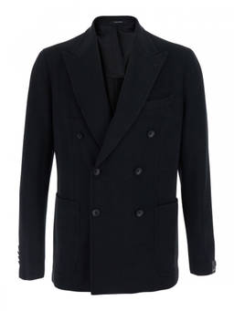 Tagliatore - Black Peaked Lapel Blazer