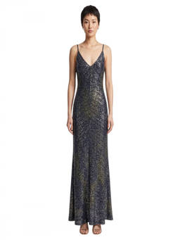 Missoni - Dark Grey V Neck Maxi Dress