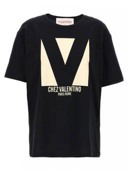 Valentino - Black Logo Chez Valentino T-Shirt