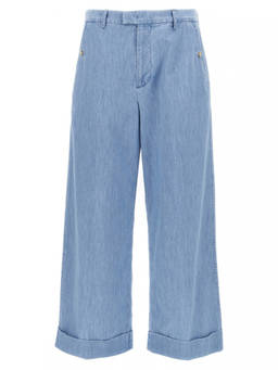 Valentino - Blue Turn-Up Jeans