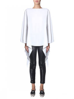 Alberta Ferretti - White Solid Boat Neck Top (XS)