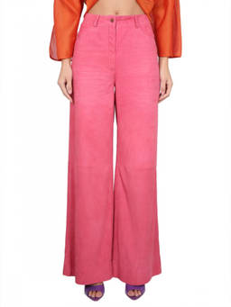 Alberta Ferretti - Fuchsia Wide Leg High Rise Jeans (26)