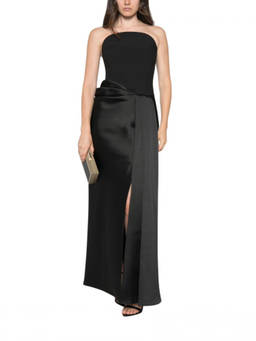 SOLACE London - Black Strapless Maxi Dress
